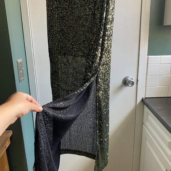 Topshop Green Sequin Dress, Size 6 - Picture 8 of 10